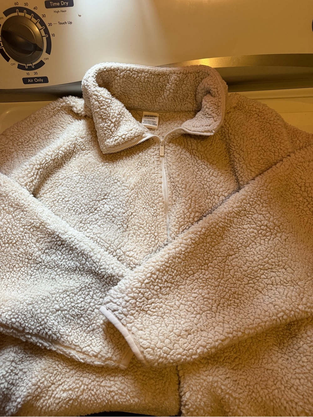 PINK Victoria's Secret Cream Sherpa Full-Zip Jacket